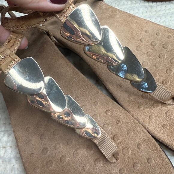 VIONIC Women's 9 Rest Miami Supportive Sandal Thong Ankle Strap Tan Gold Cork - Picture 4 of 12